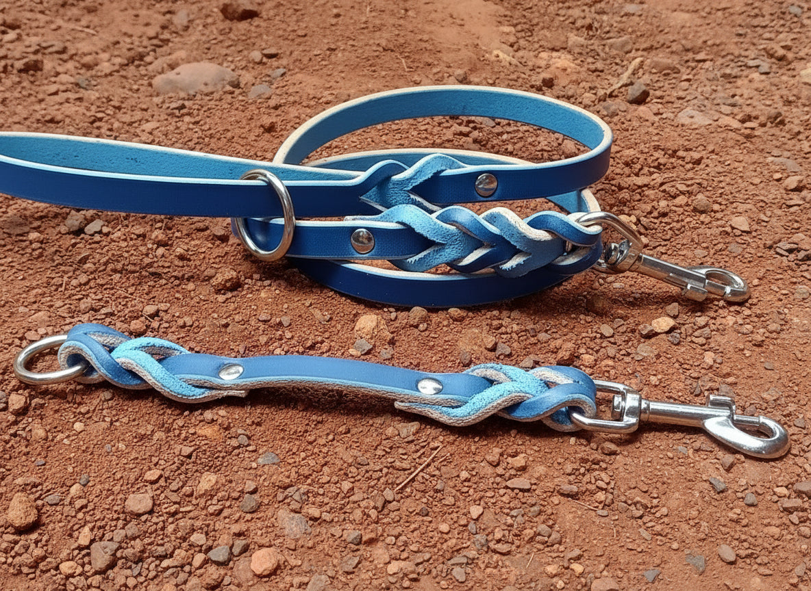 4×1/2" blue leash and training tab