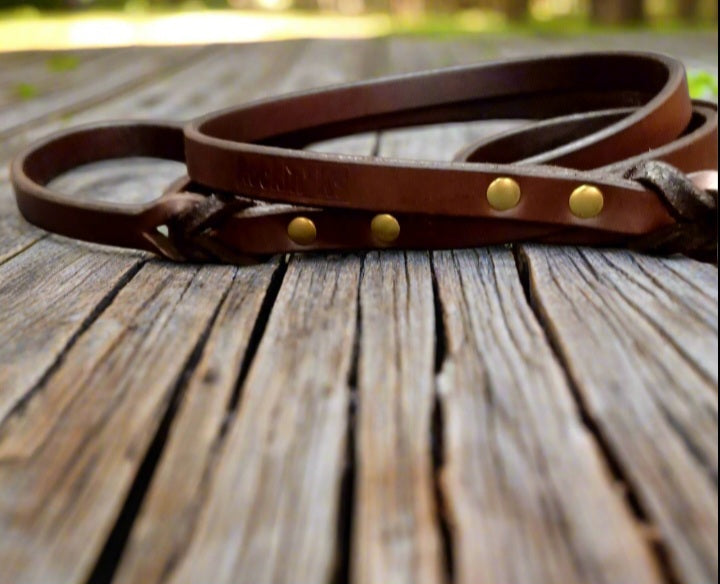 6' × 5/8"  choclate latigo leash