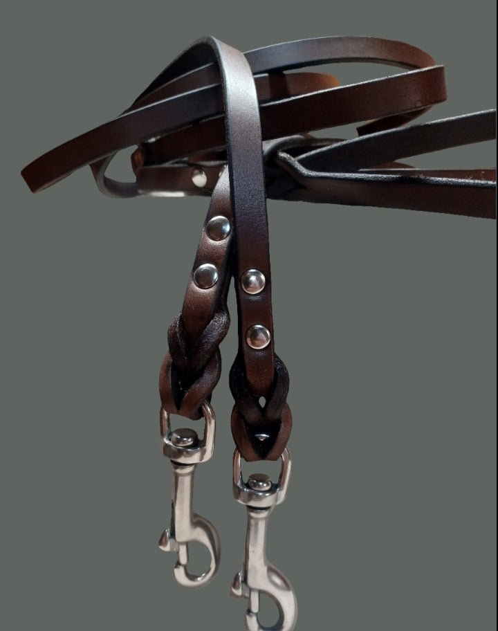 6' × 1/2" choclate brown obedience leash