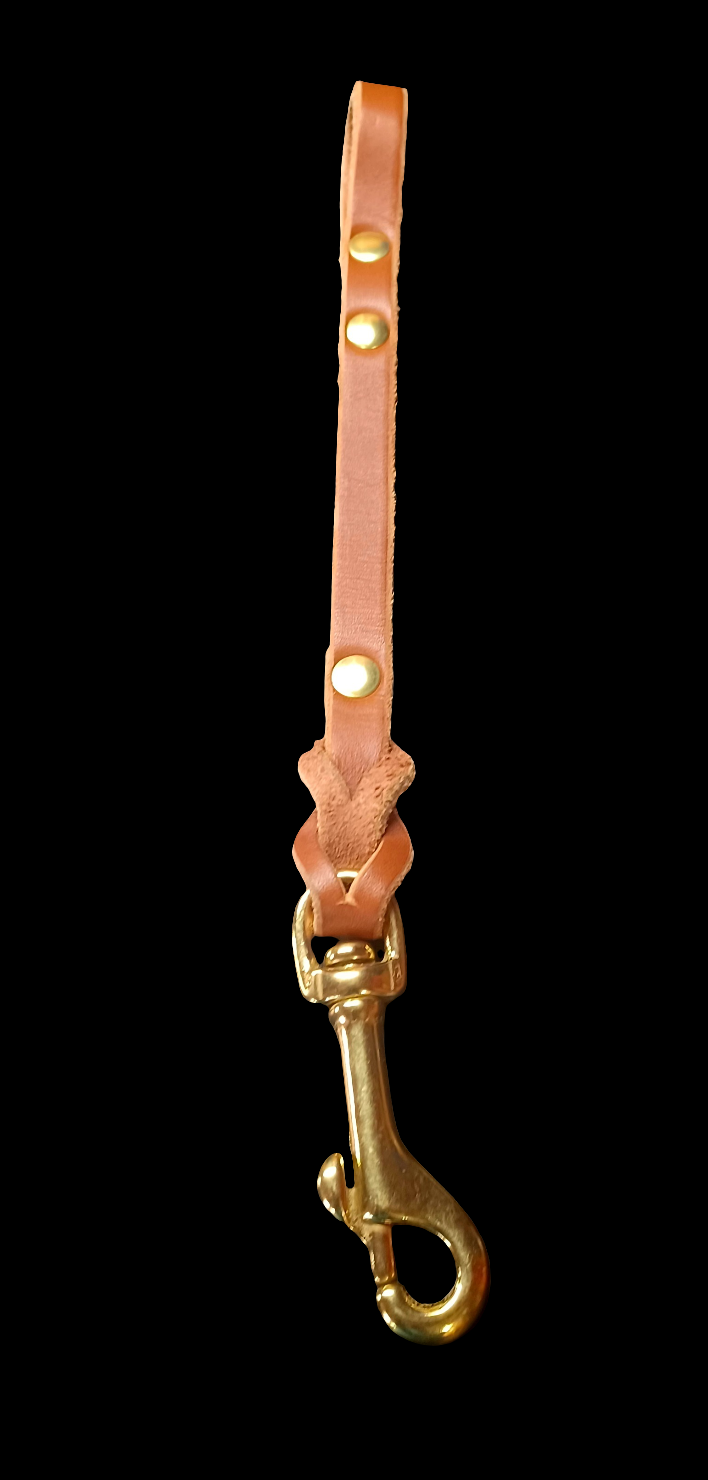 10" × 1/2" chesnut training tab with finger loop