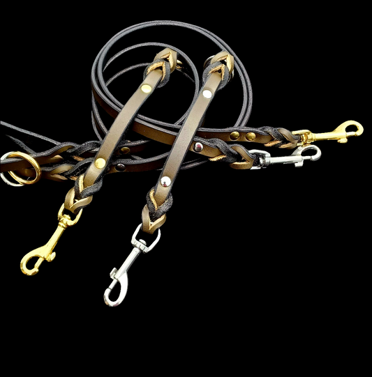 Olive green leash and training tab