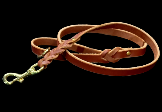 Braided leather leash
