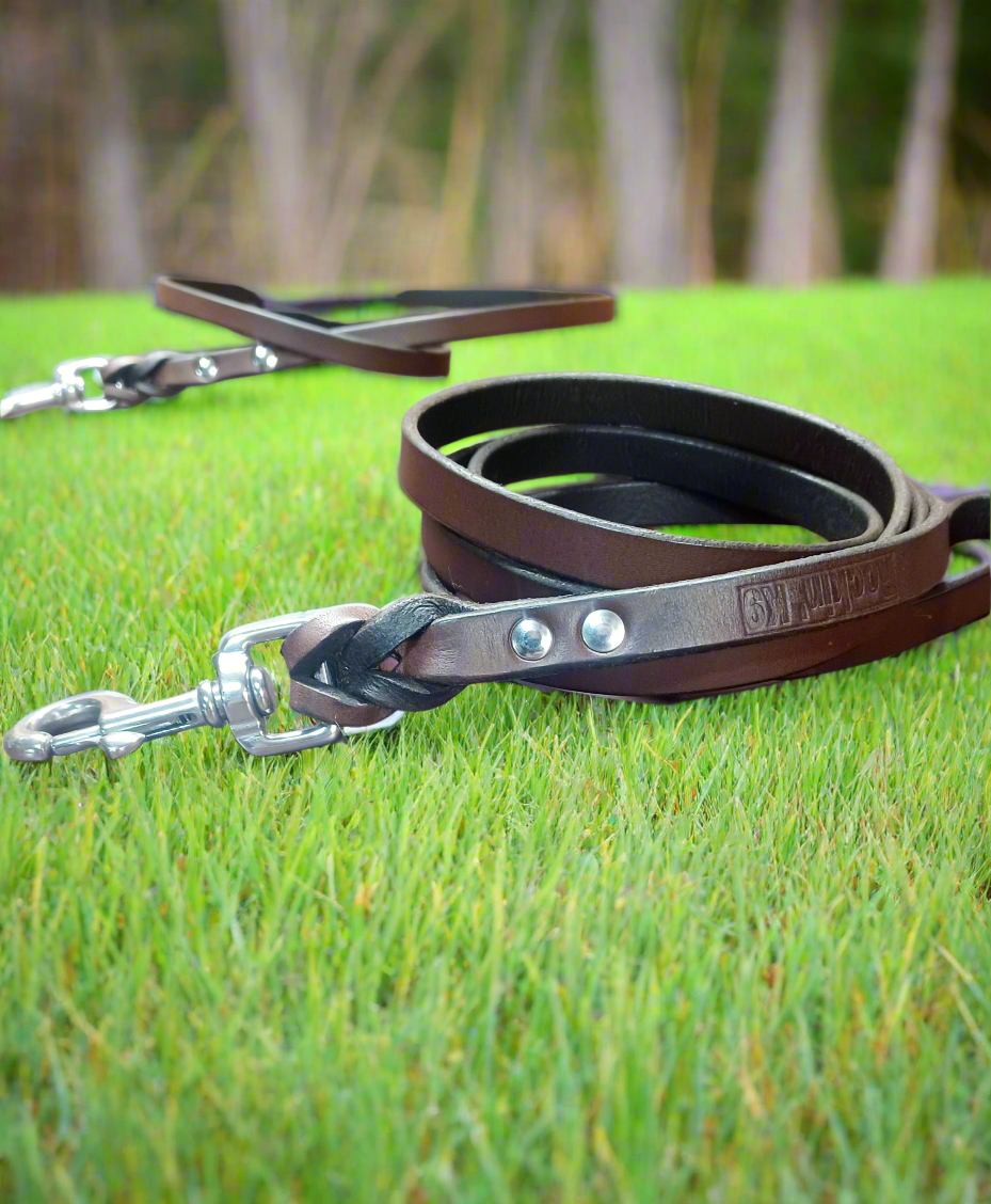 6' × 5/8"  choclate latigo leash