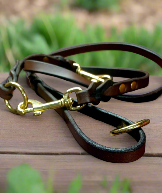 4' × 1/2" Choclate leash and tab set