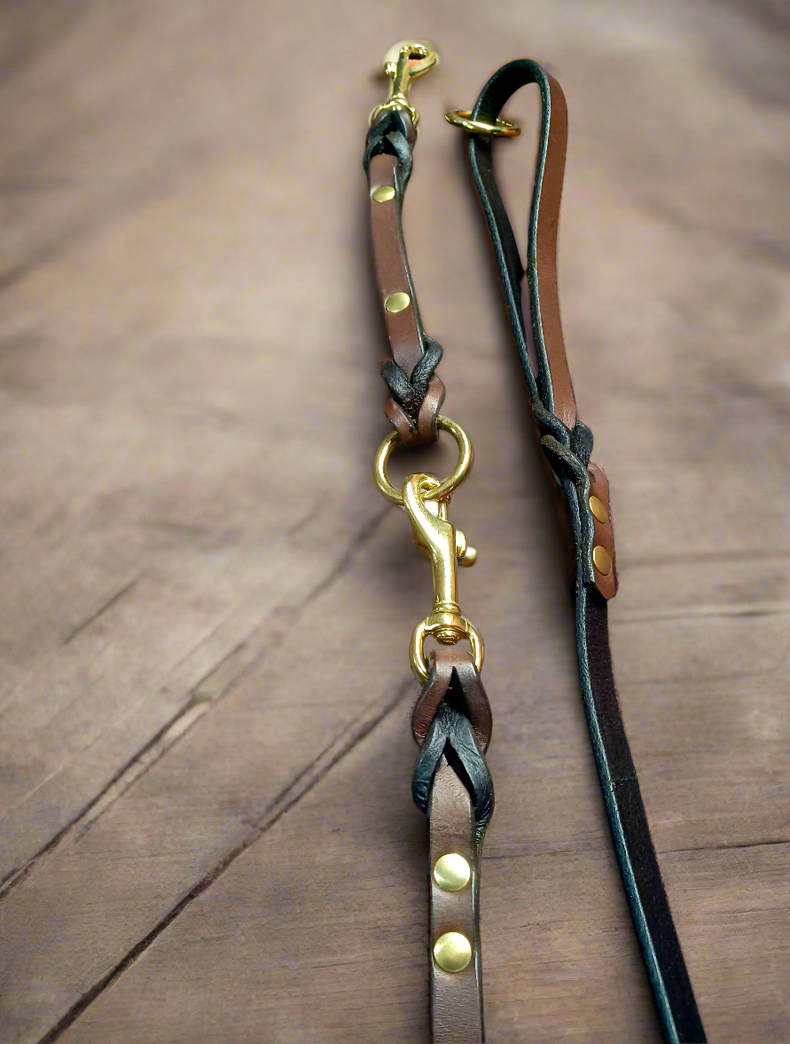 4' × 1/2" Choclate leash and tab set