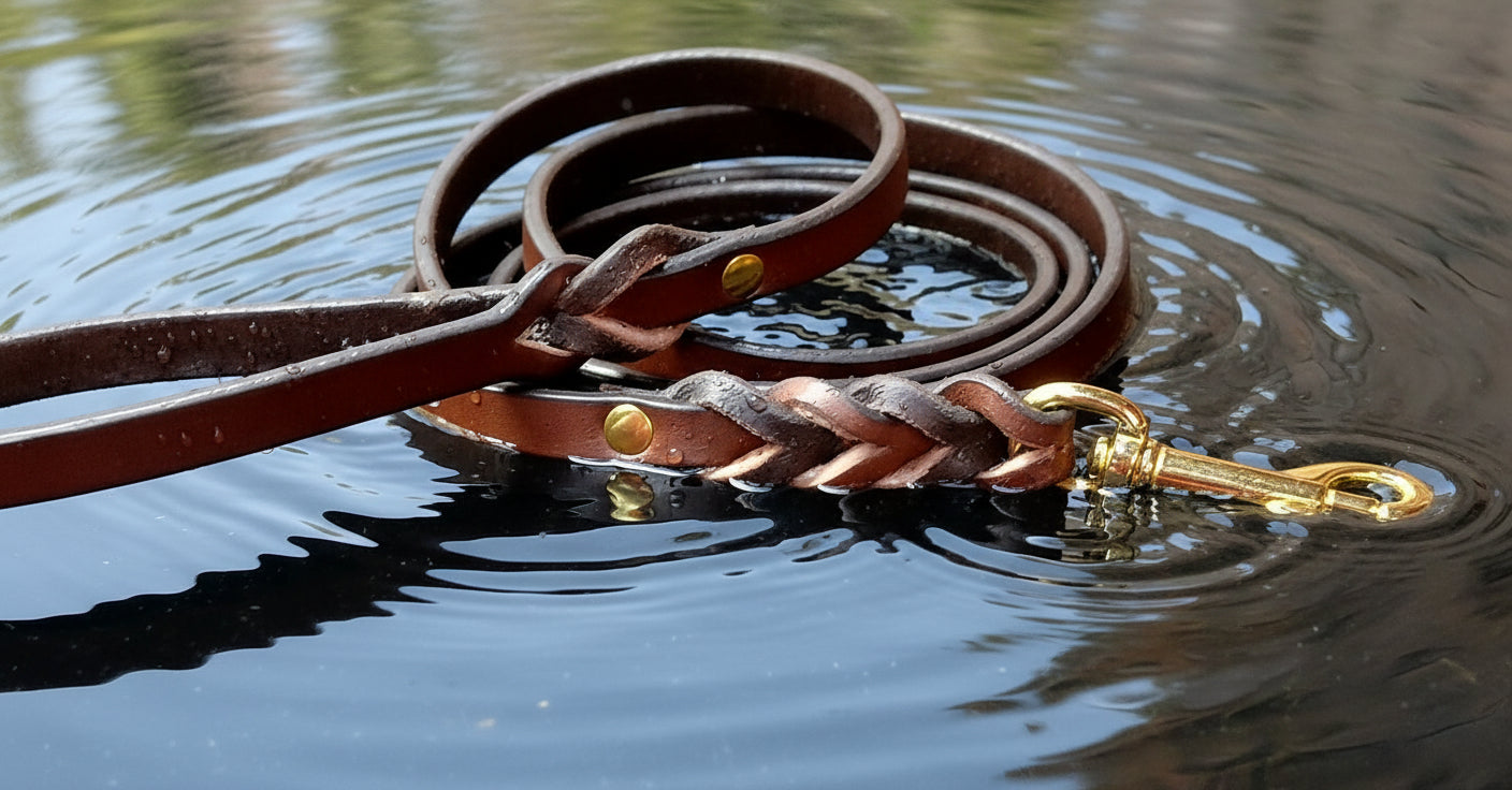 6' × 1/2" choclate brown obedience leash