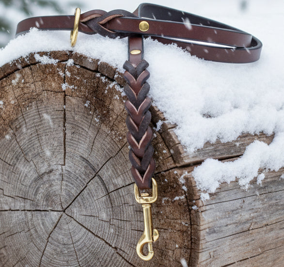 4' × 1/2" long braided leash with ring