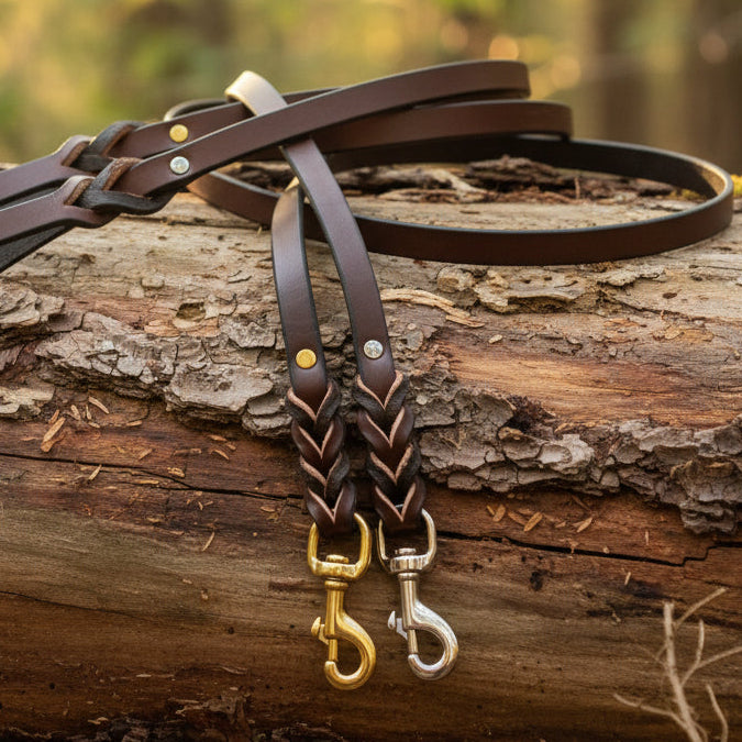 6' × 5/8"  choclate brown latigo leash