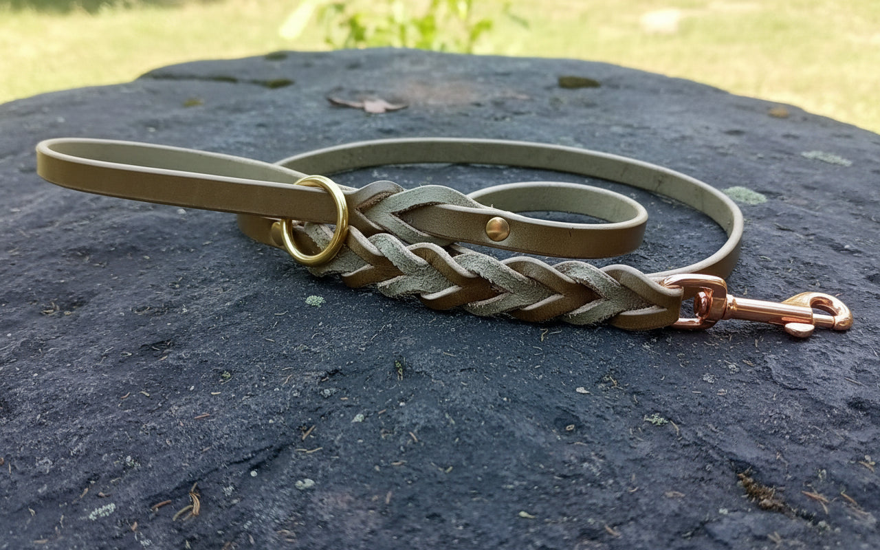 4' × 1/2" long braided leash with ring