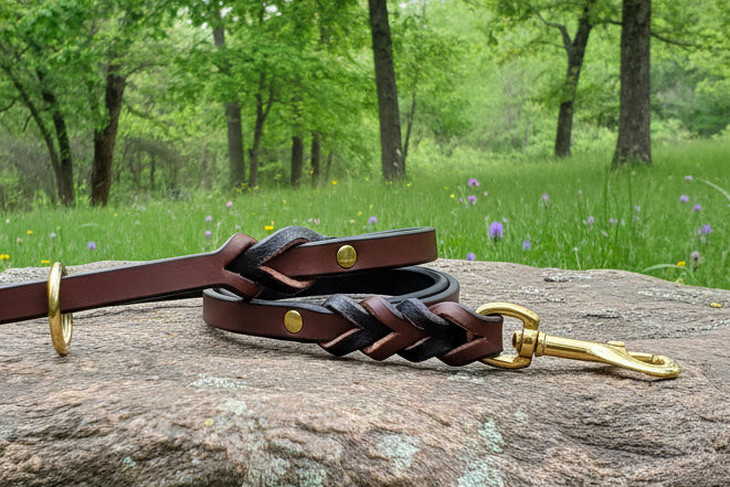 4' × 1/2" brown latigo  leash