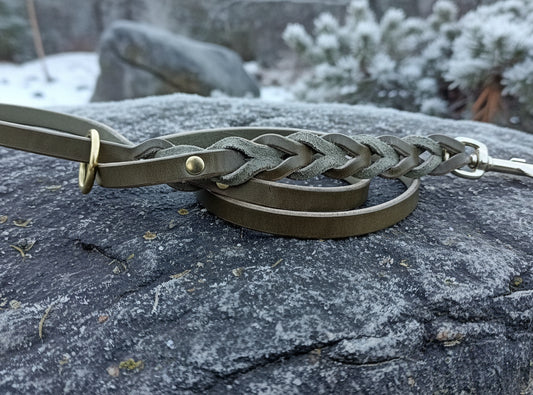 4' × 1/2" long braided leash with ring