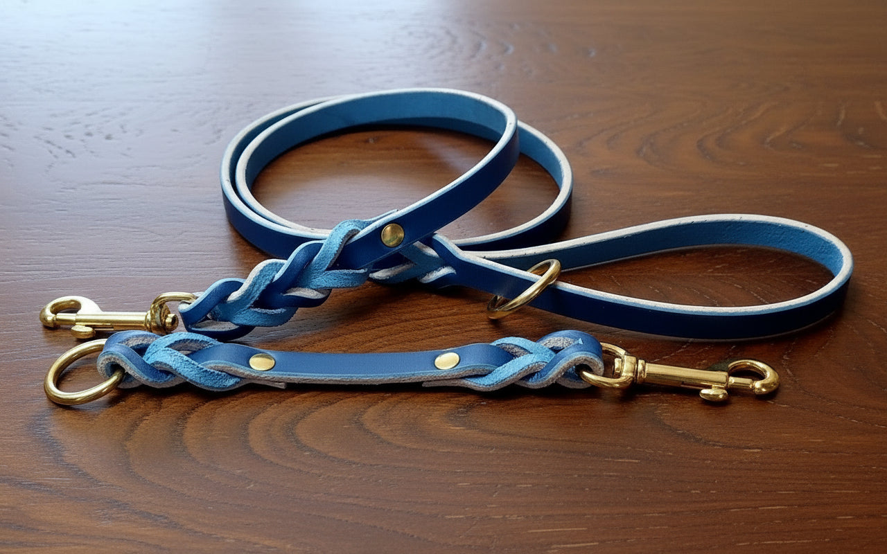 4×1/2" blue leash and training tab