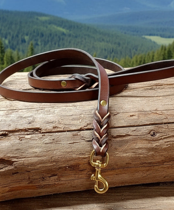 6' × 5/8"  choclate brown latigo leash